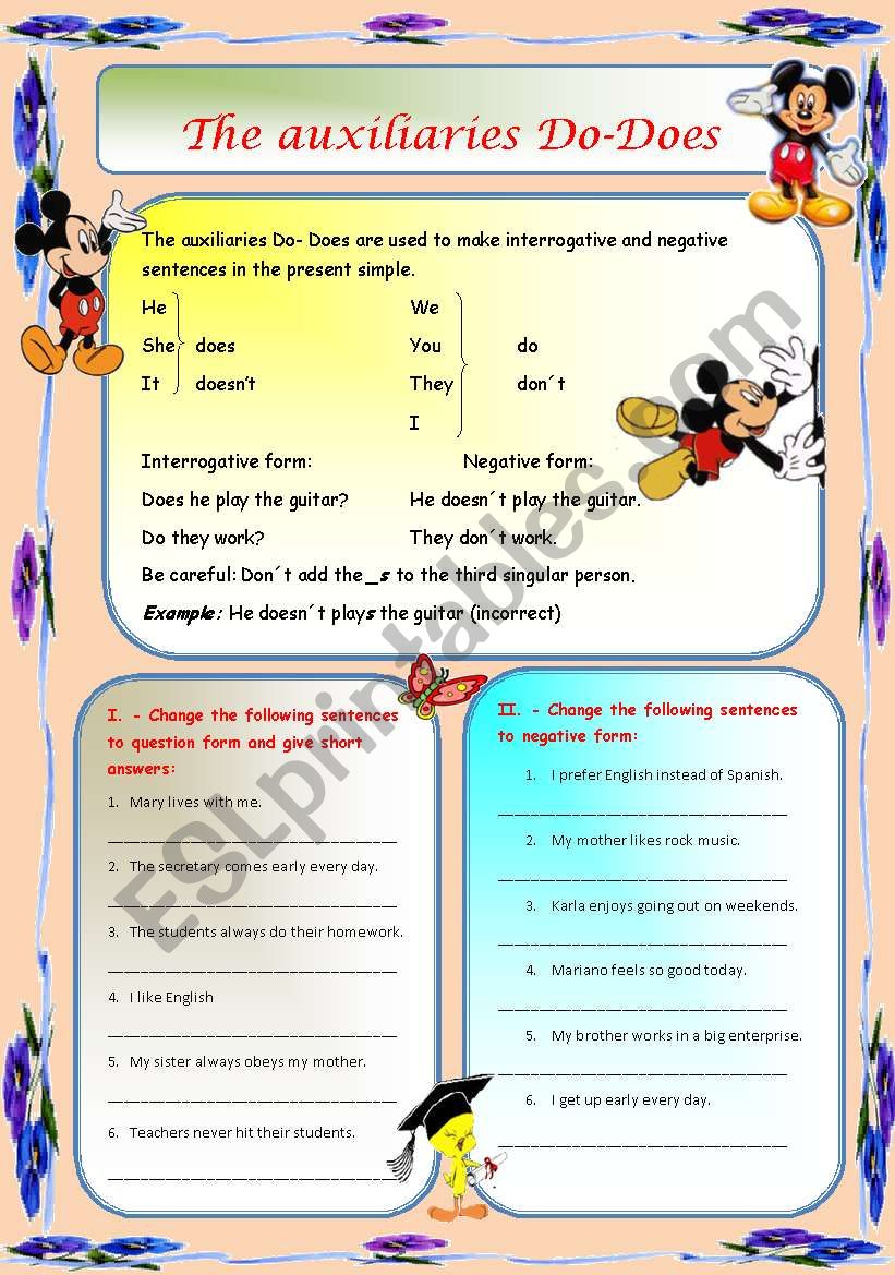 Do-Does+exercises worksheet