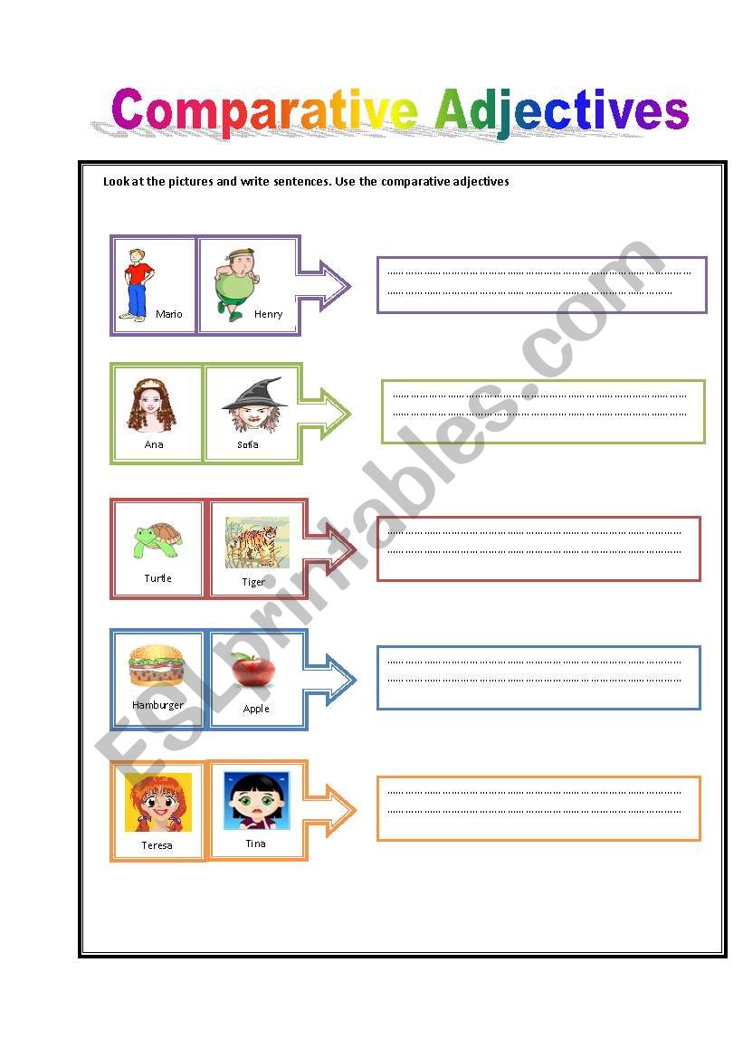 Comparative Adjective worksheet