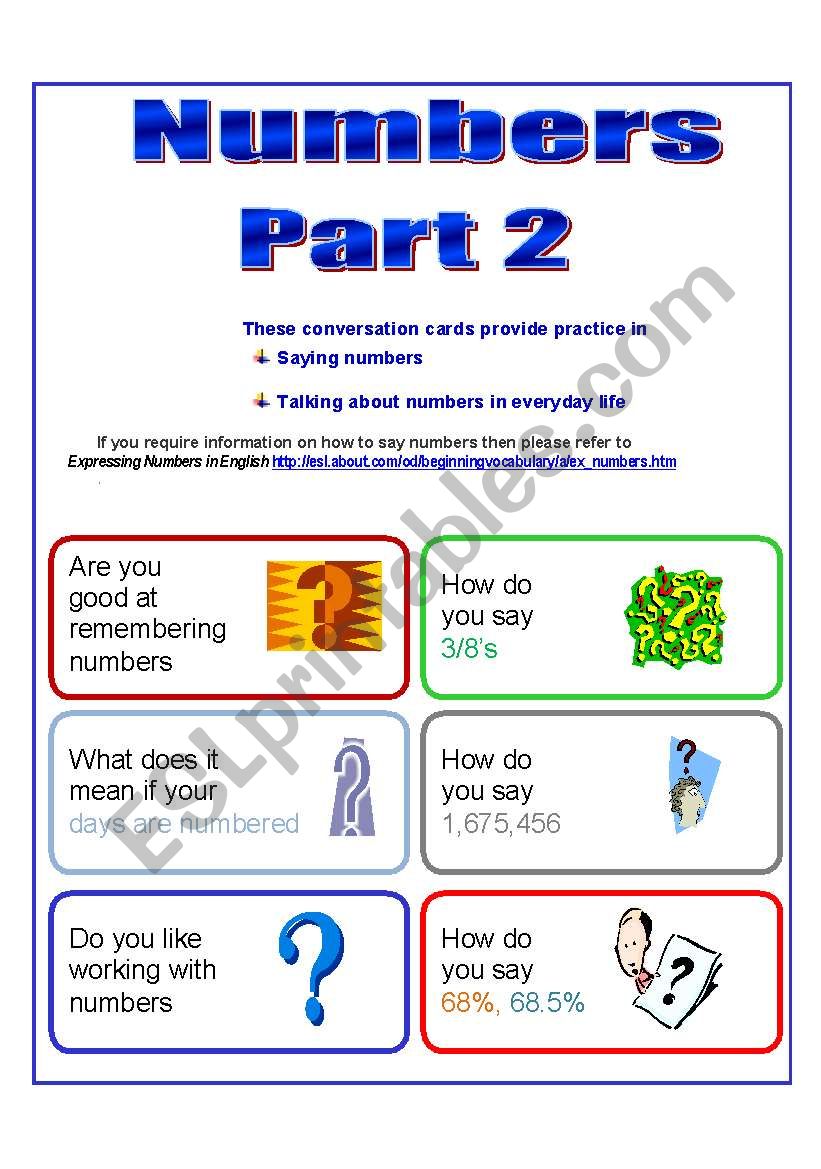 Conversation Cards worksheet