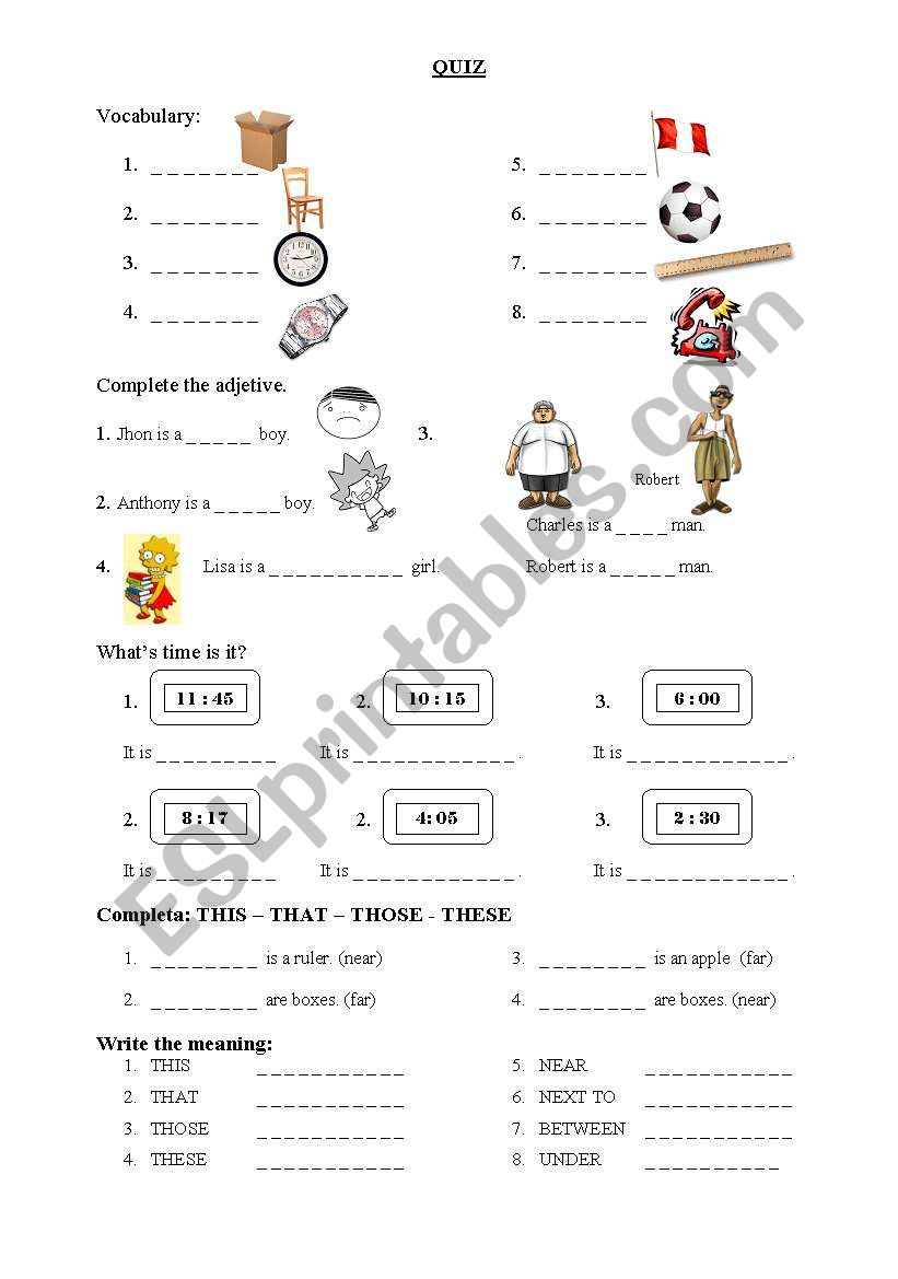 QUIZ worksheet