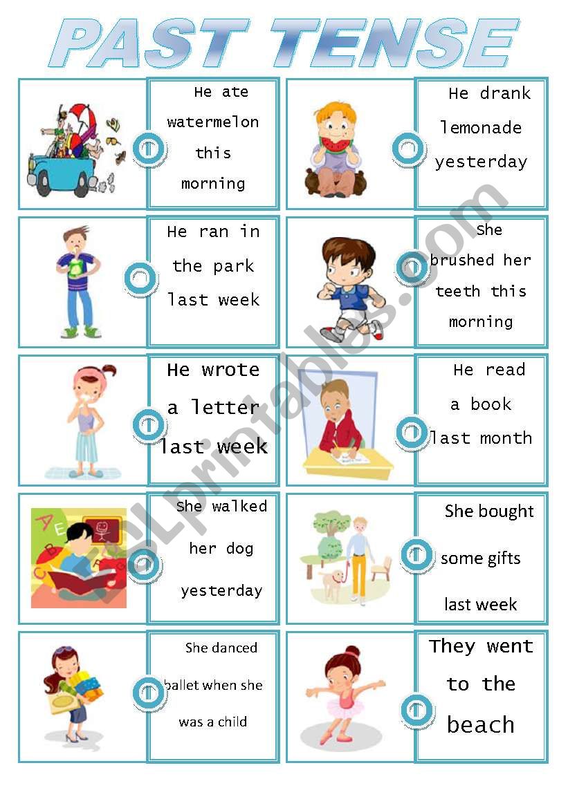 PAST TENSE DOMINOES worksheet