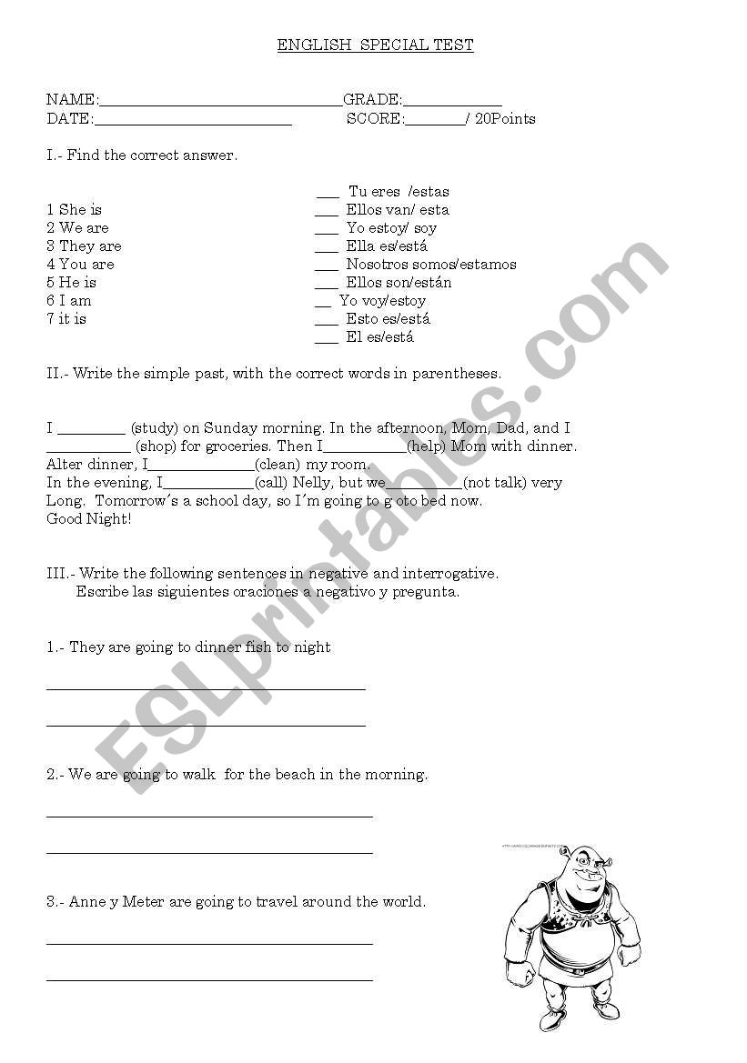 Simple past worksheet