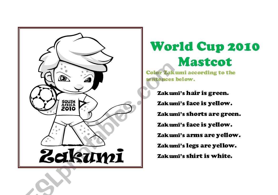 World Cup 2010 Mascot Coloring Page