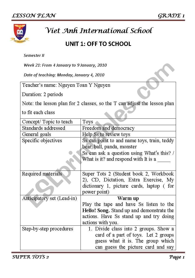 lesson plan worksheet