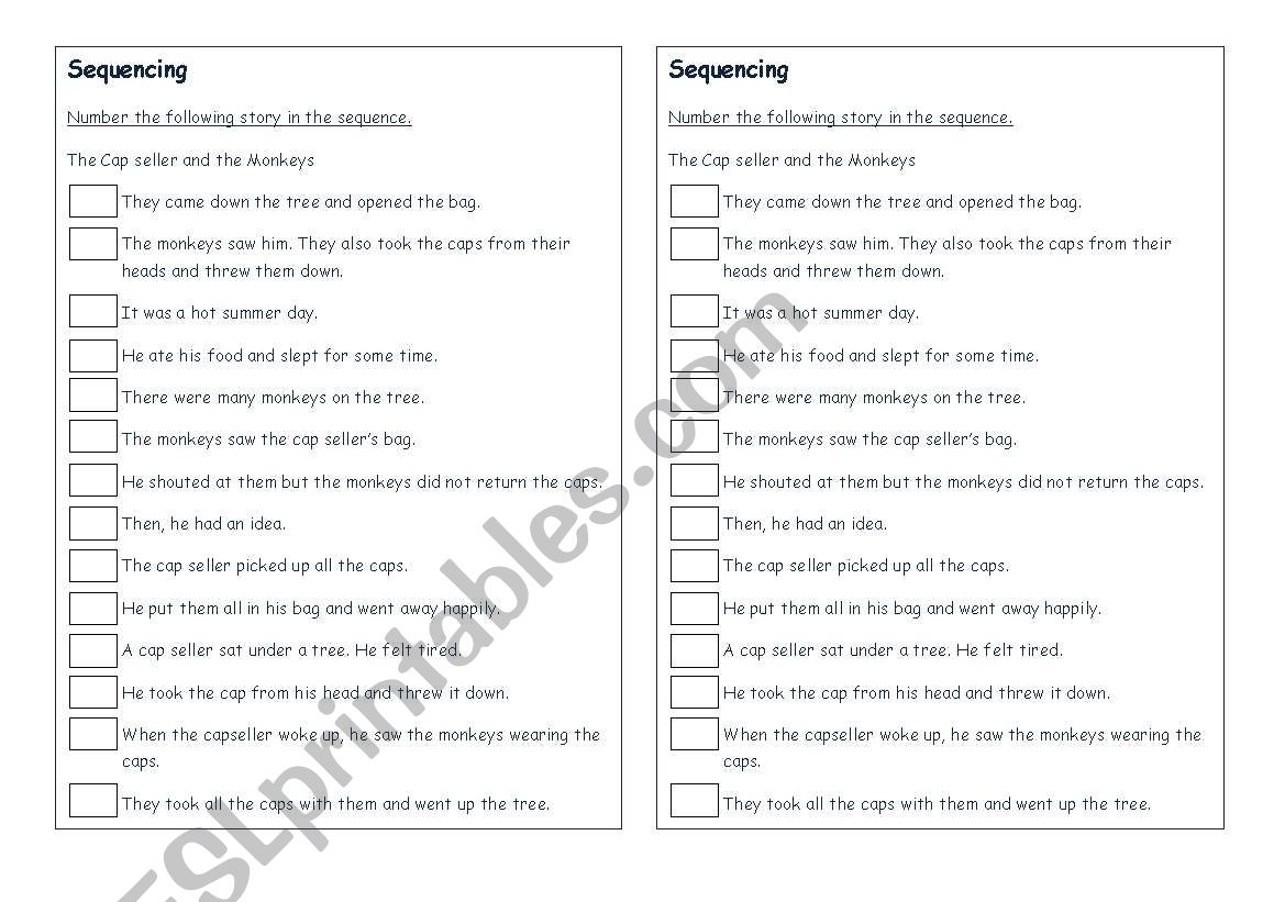 English worksheets: Sequencing