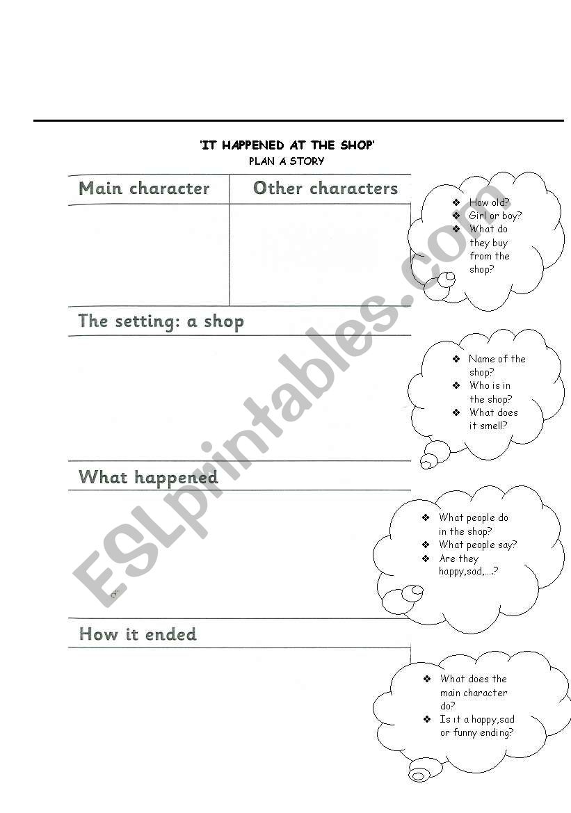 writing worksheet