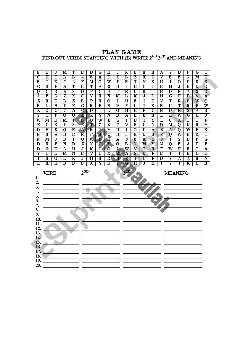 Lets Play  worksheet