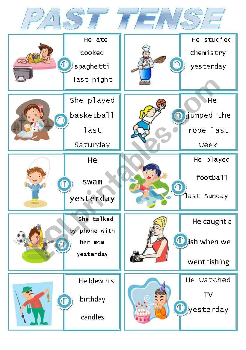 Past TENSE DOMINOES SET 2 worksheet