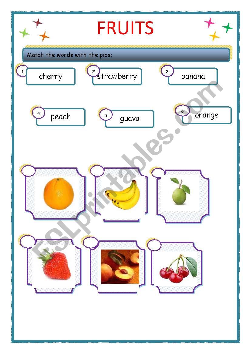 Fruits  worksheet