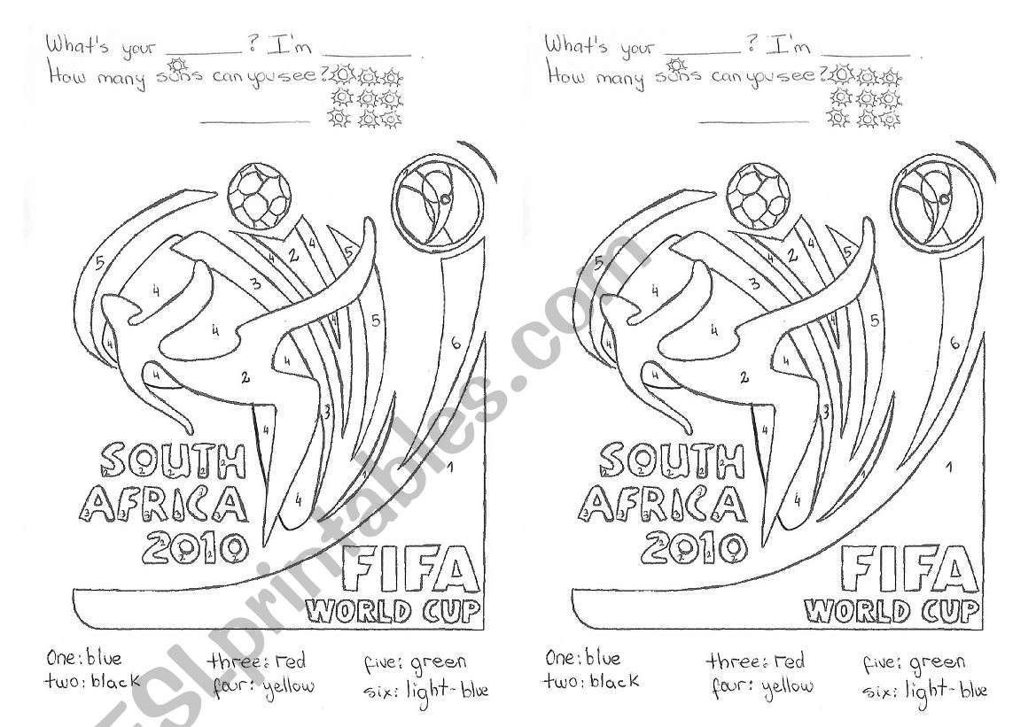 world cup colourig worksheet