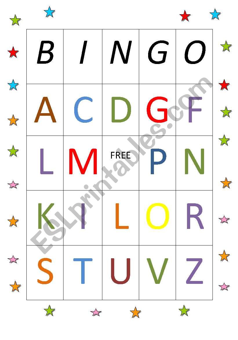 Bingo Alphabet  1 worksheet