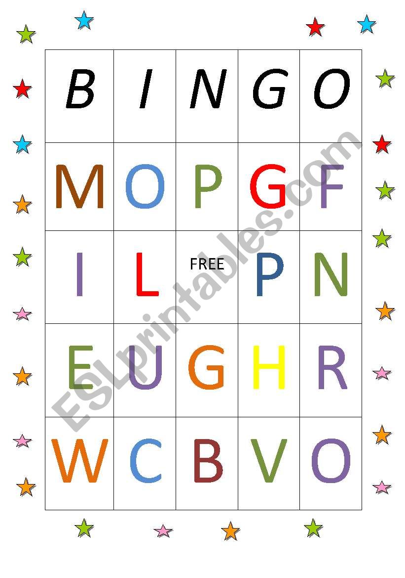 Bingo Alphabet  2 worksheet