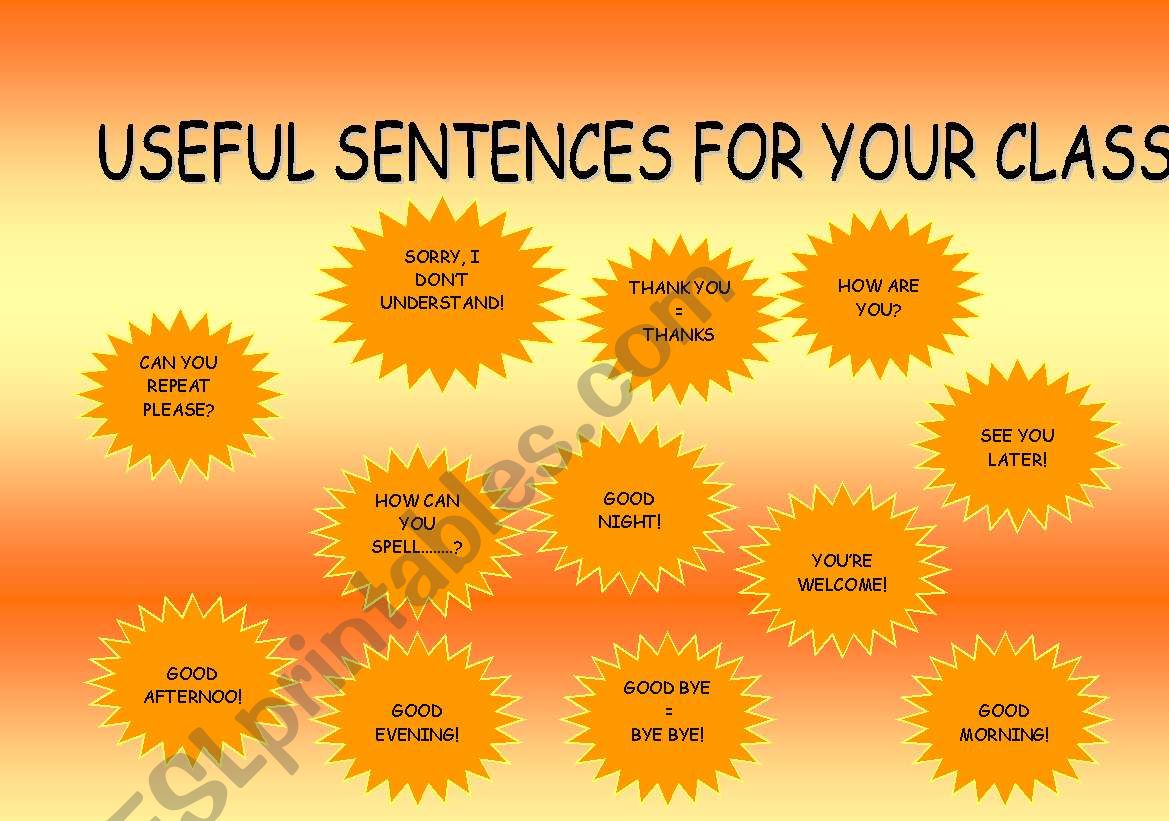 USEFUL SENTENCES FOR YOUR CLASS PART 2