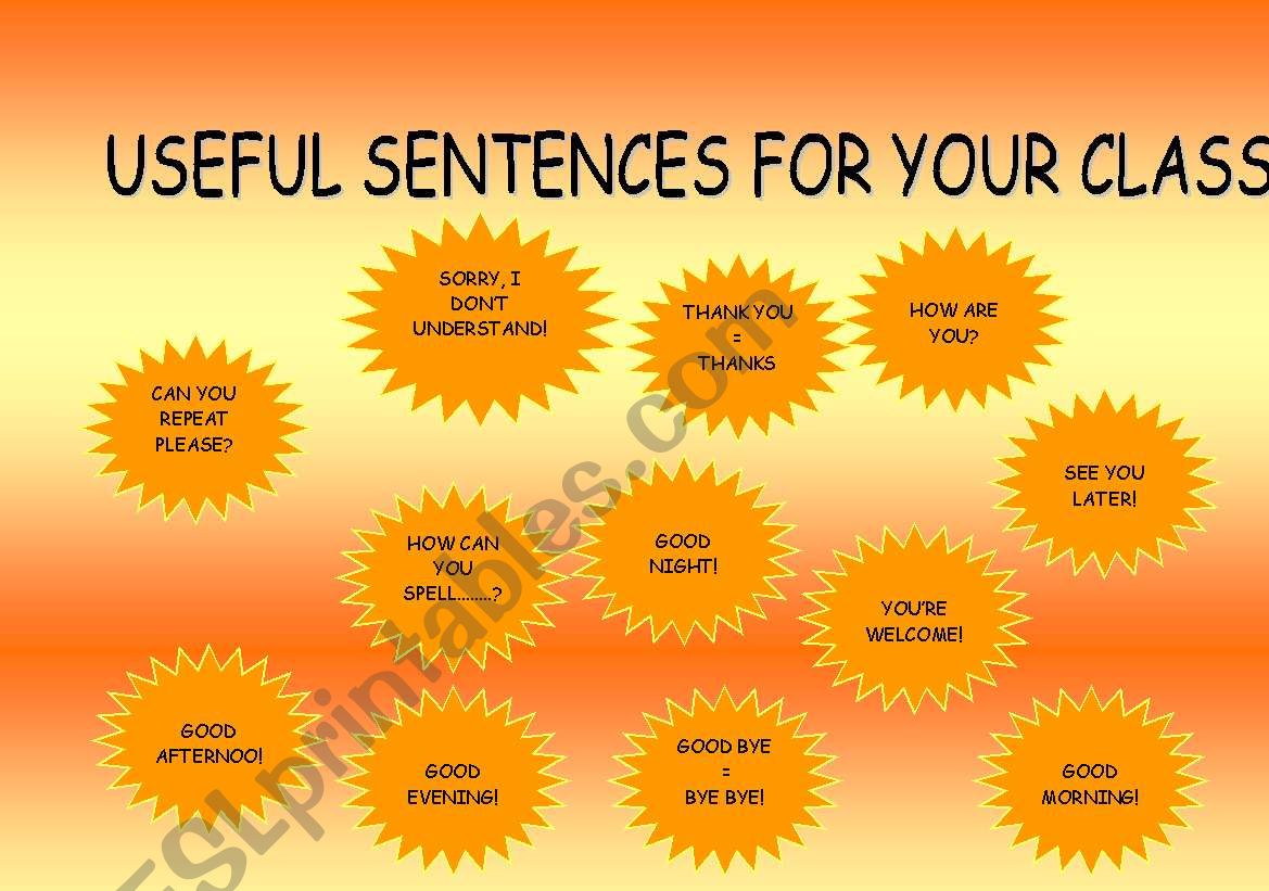 USEFUL SENTENCES FOR YOUR CLASS PART 2