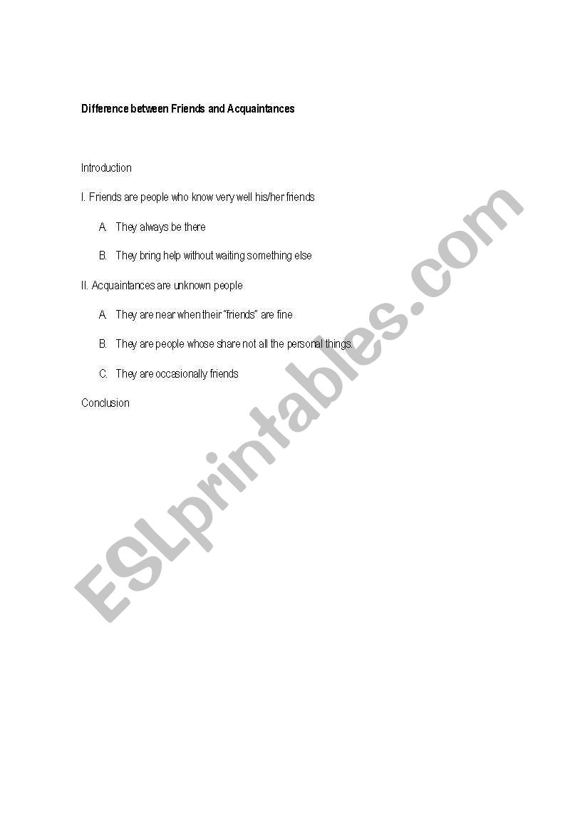 Friends worksheet