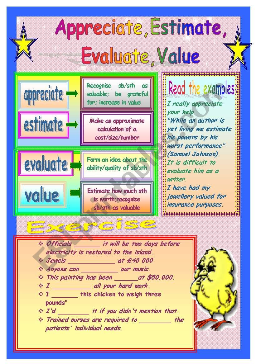 Confusable verbs worksheet