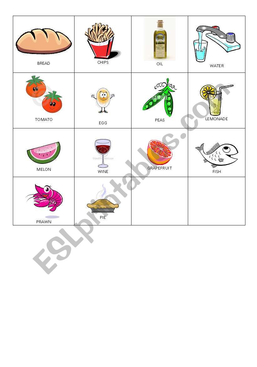 food picture part 2 worksheet