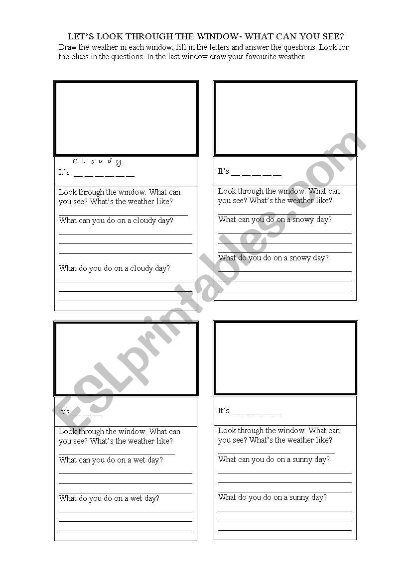 Lets Look Through the window worksheet