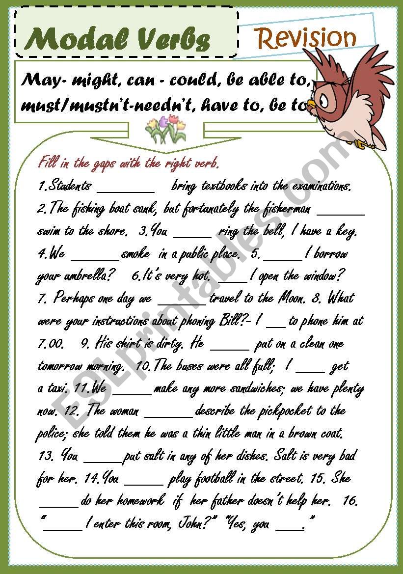 Modal Verbs worksheet