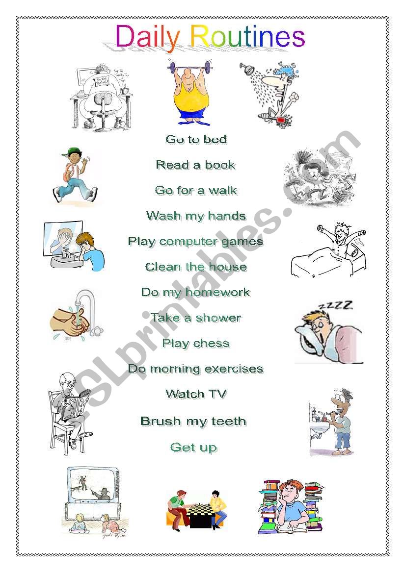 Daily Routines worksheet