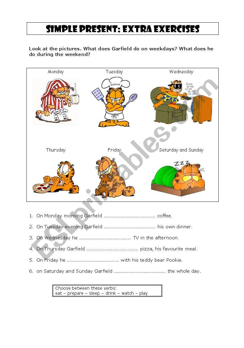 Simple present - third person worksheet