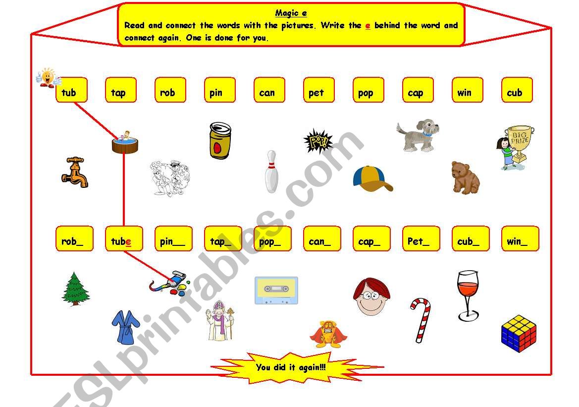 Magic e worksheet