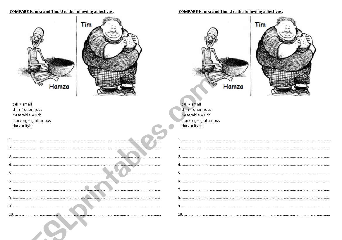 Comparatives worksheet