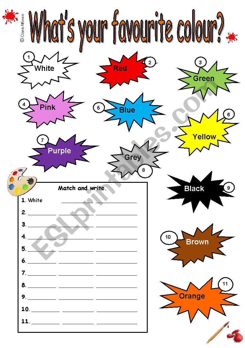 Whats your favourite colour? worksheet