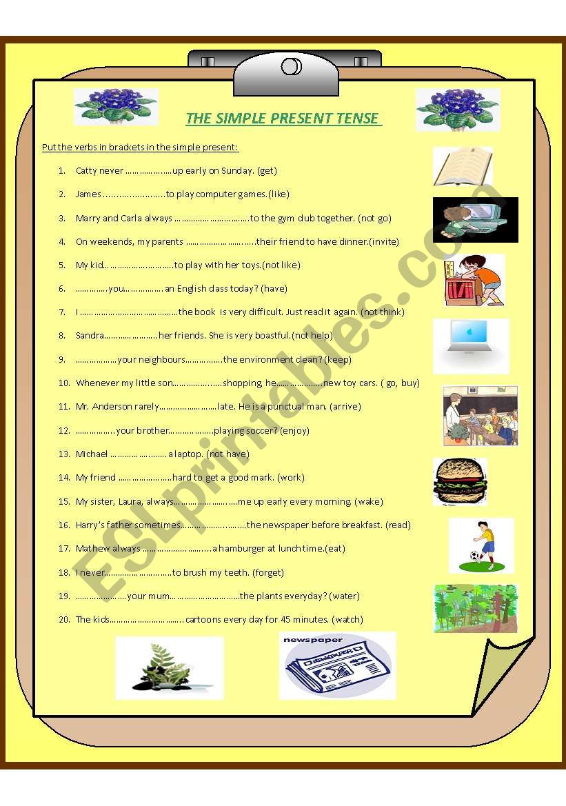 The Simple Present worksheet