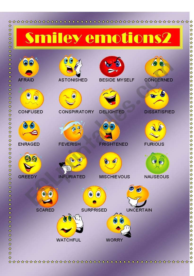 Smiley emotions2 worksheet