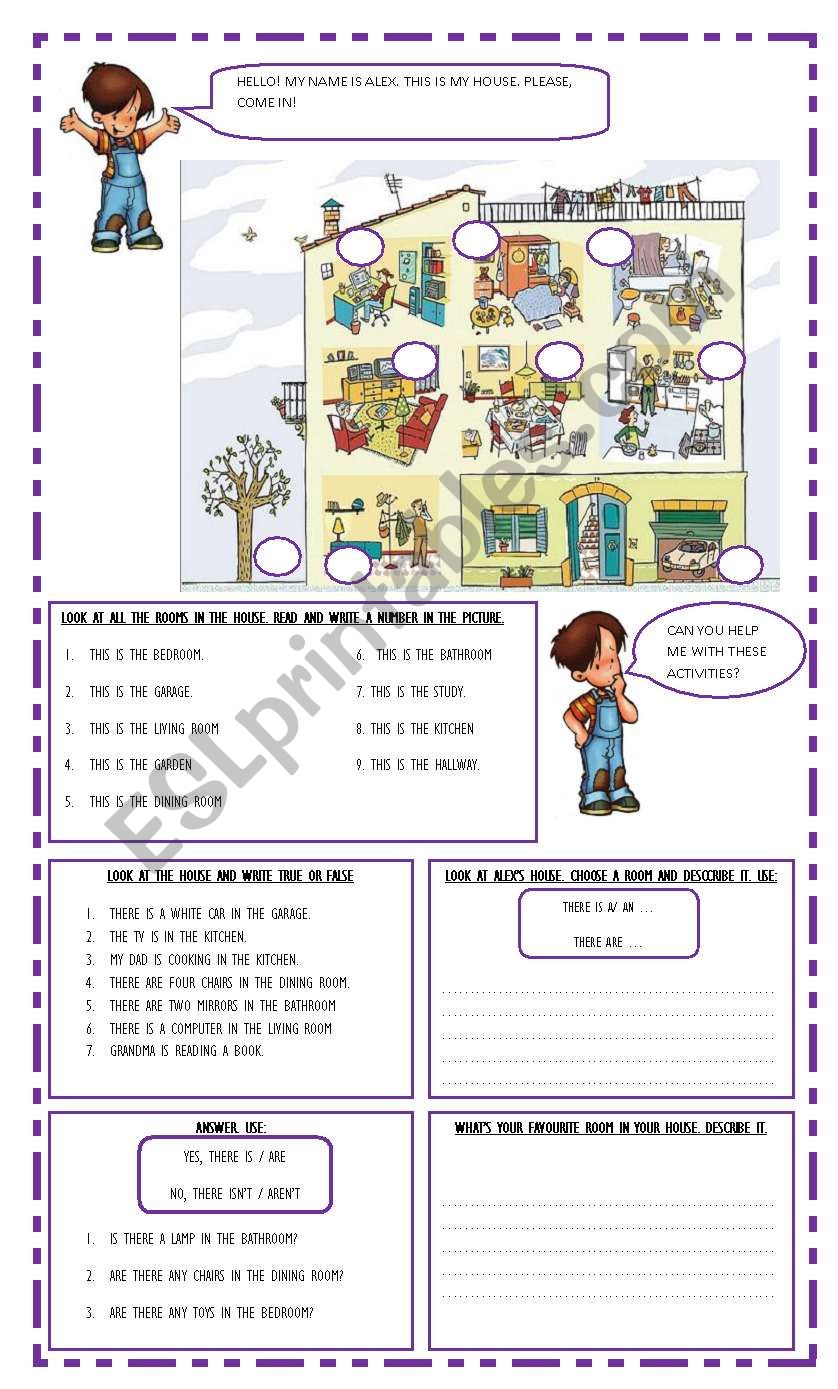 the house worksheet