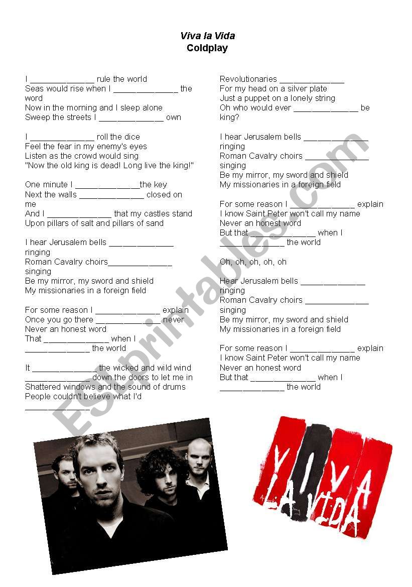 Viva La Vida - Coldplay worksheet