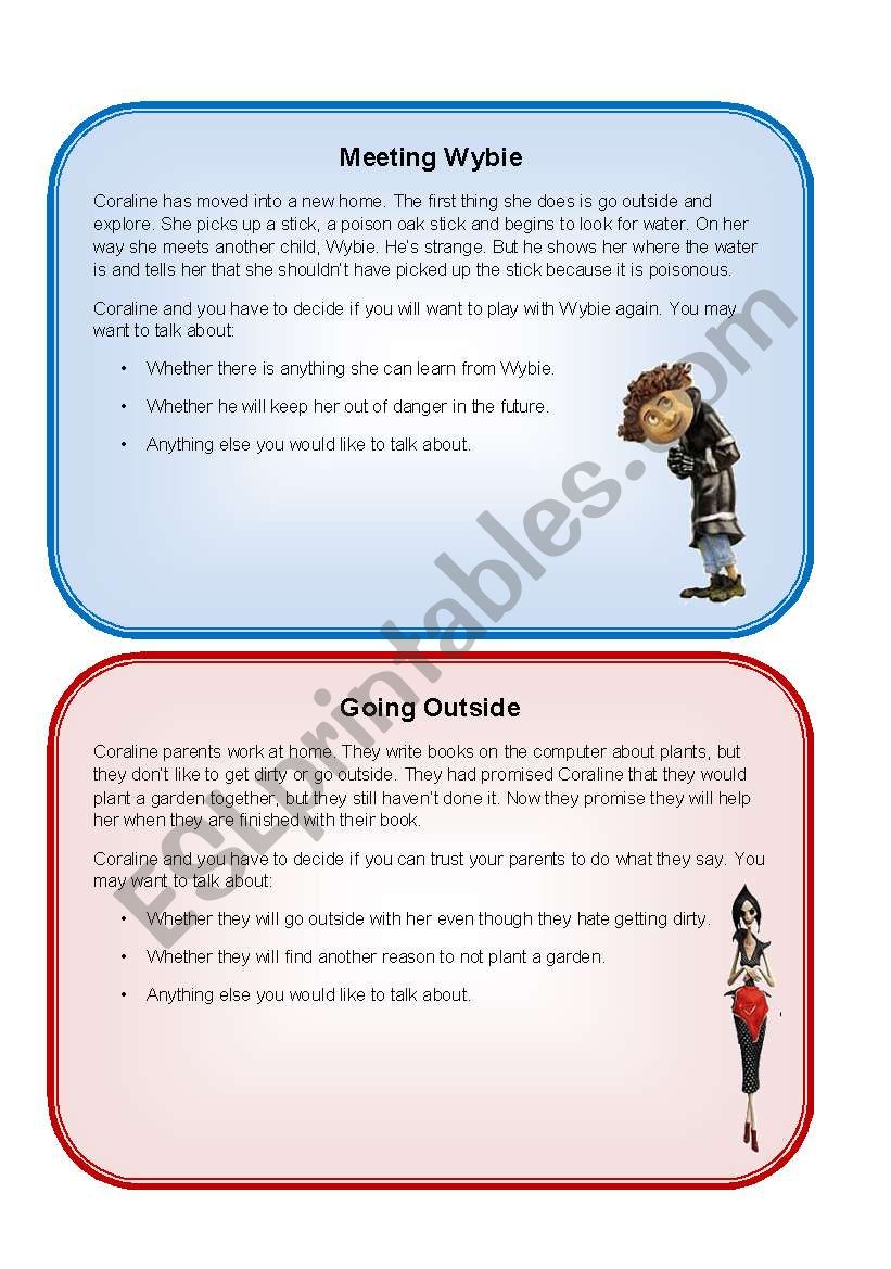 Coraline Movie Conversation Cards