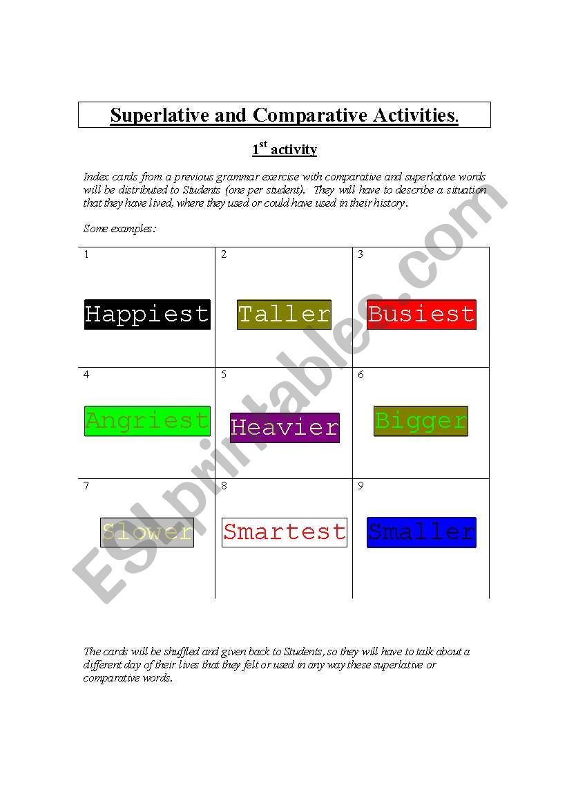 superlatives worksheet