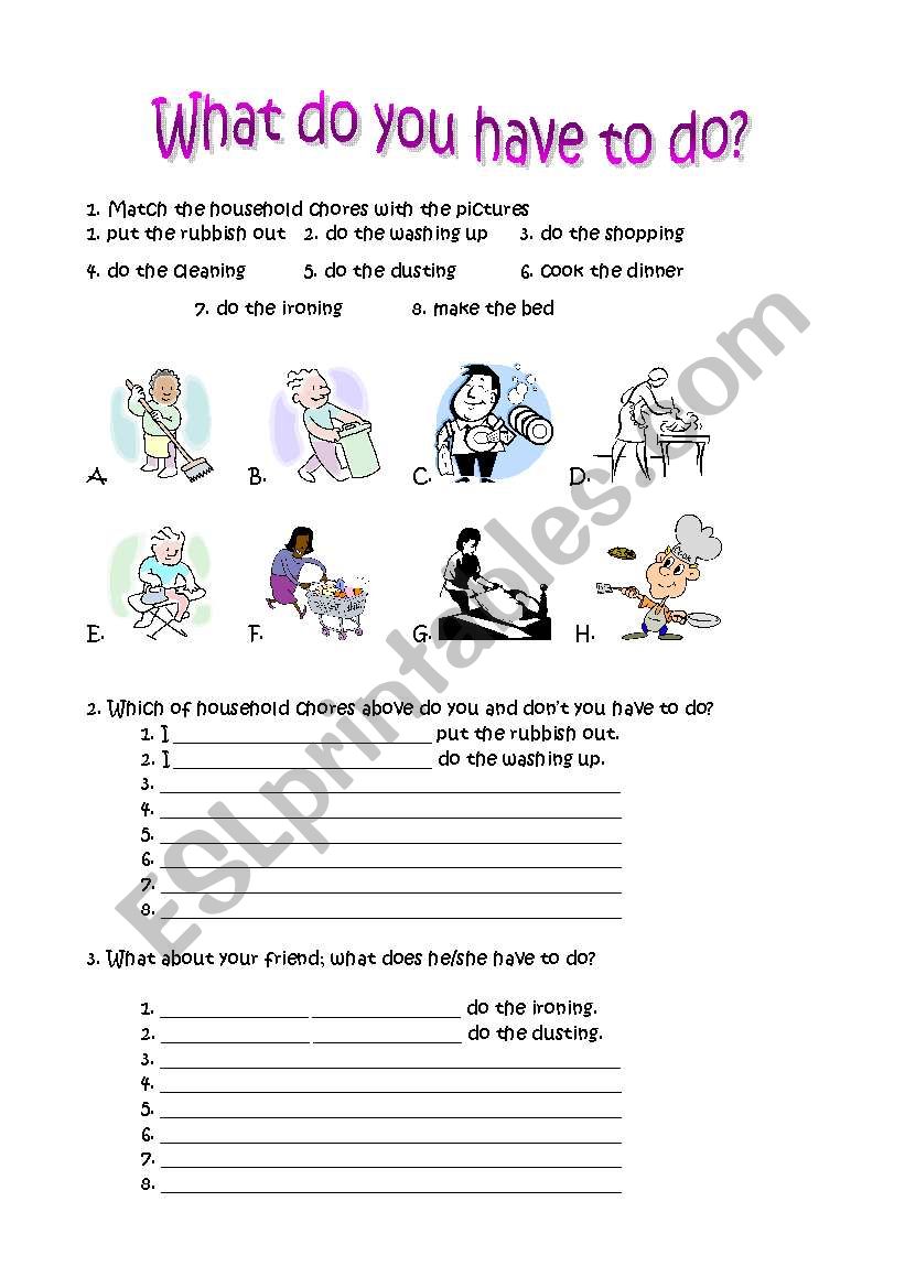What do you have to do? worksheet