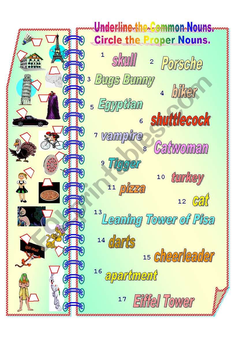 Proper and Common Nouns 2 ** fully editable with answer key