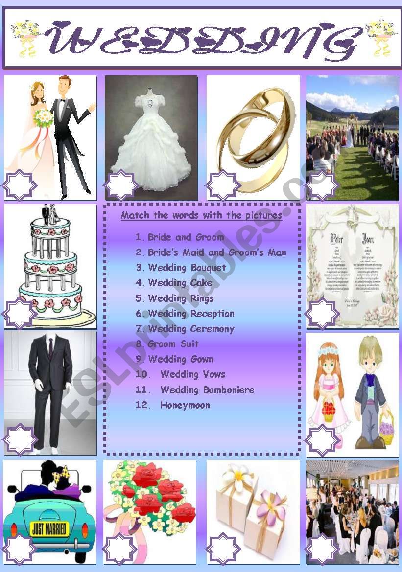 WEDDING worksheet