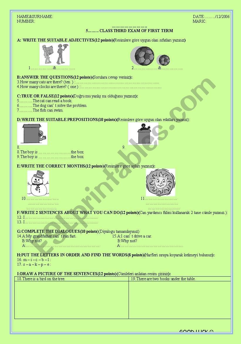 general review worksheet