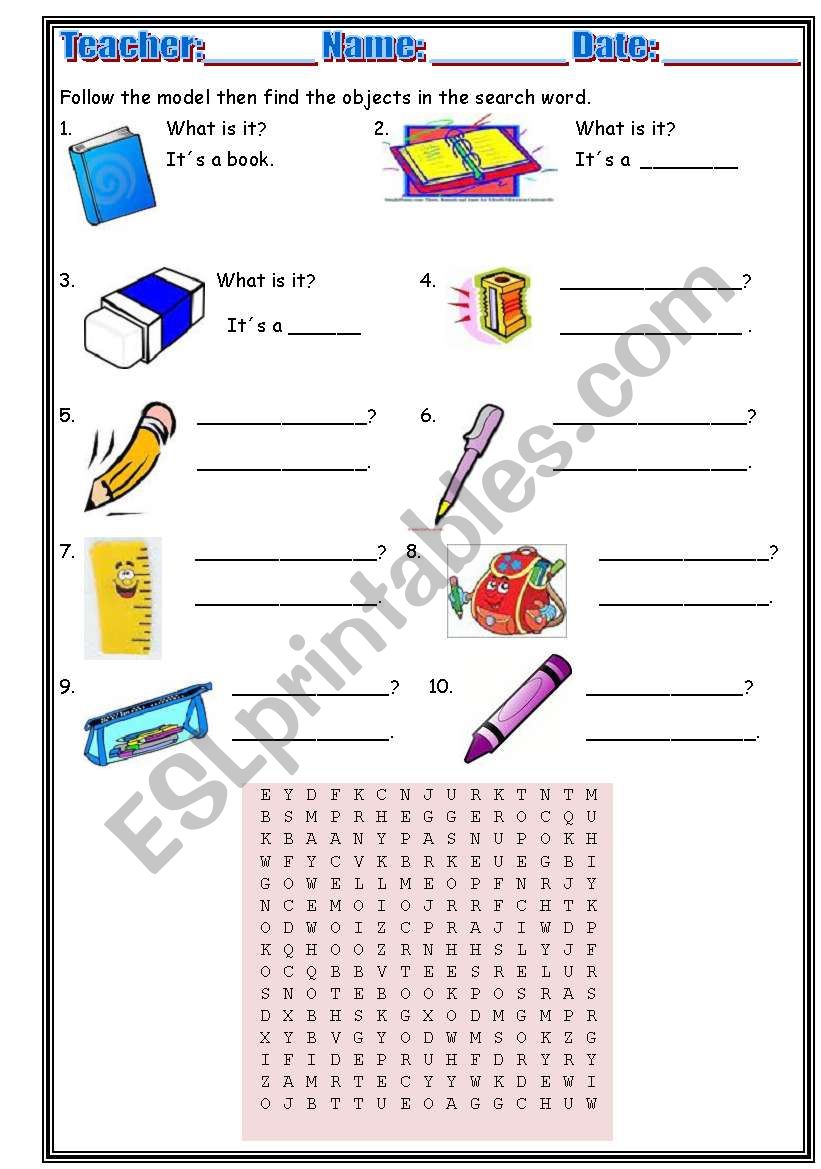 Classroom objects questions and answers + key