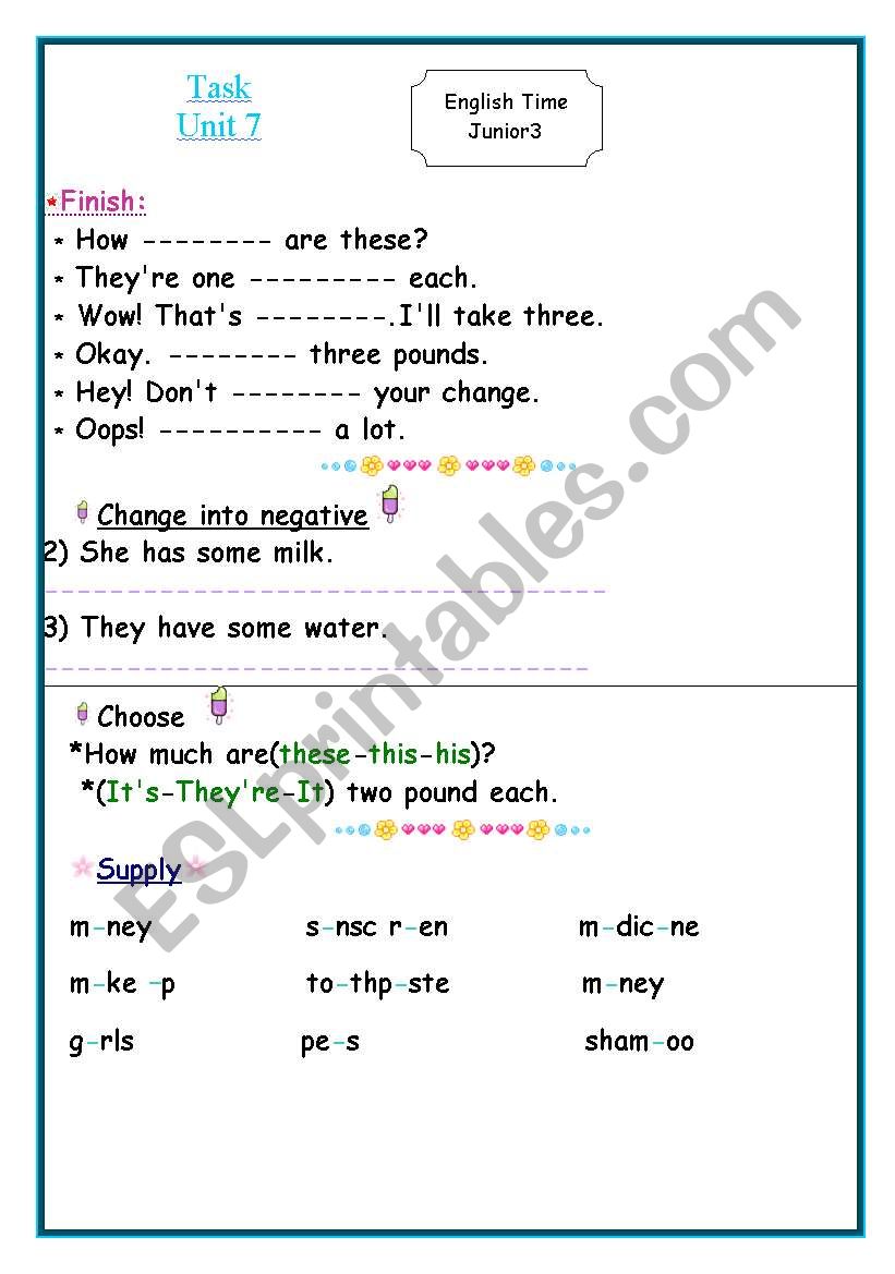 task worksheet