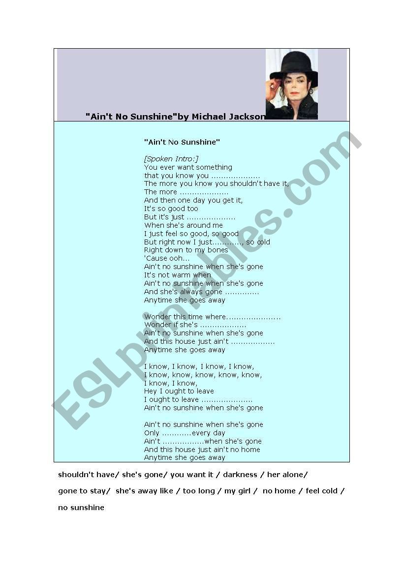 Aint not sunshine by Michael Jackson