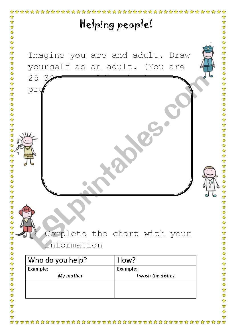 Helping people! - professions worksheet