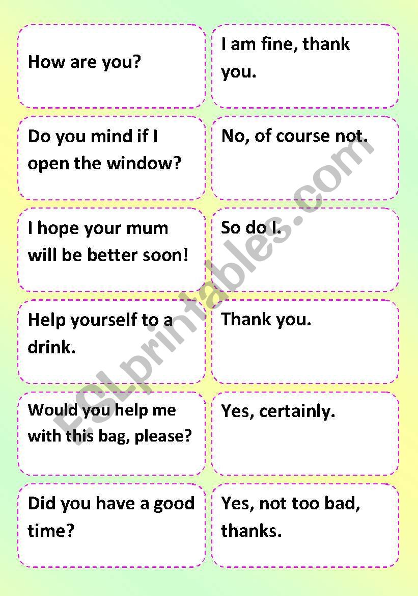 Useful phrases worksheet
