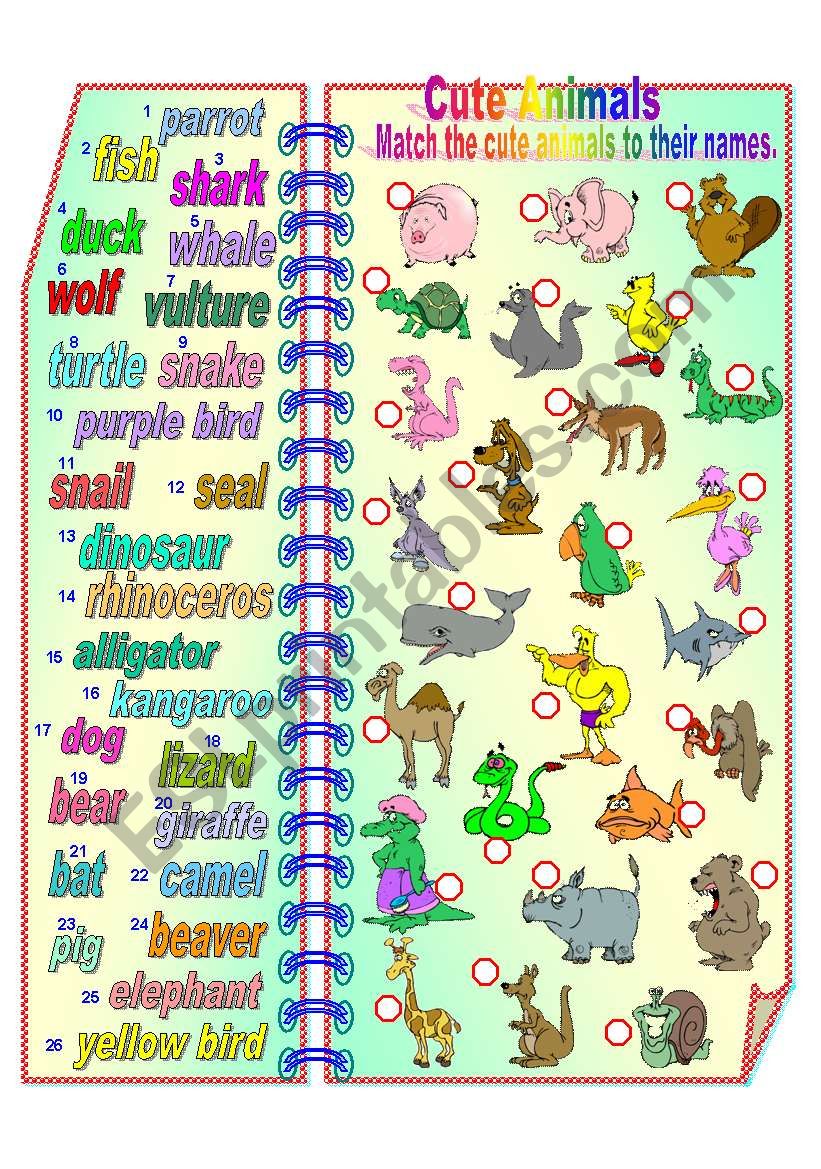 Cute Animals 1 **fully editable