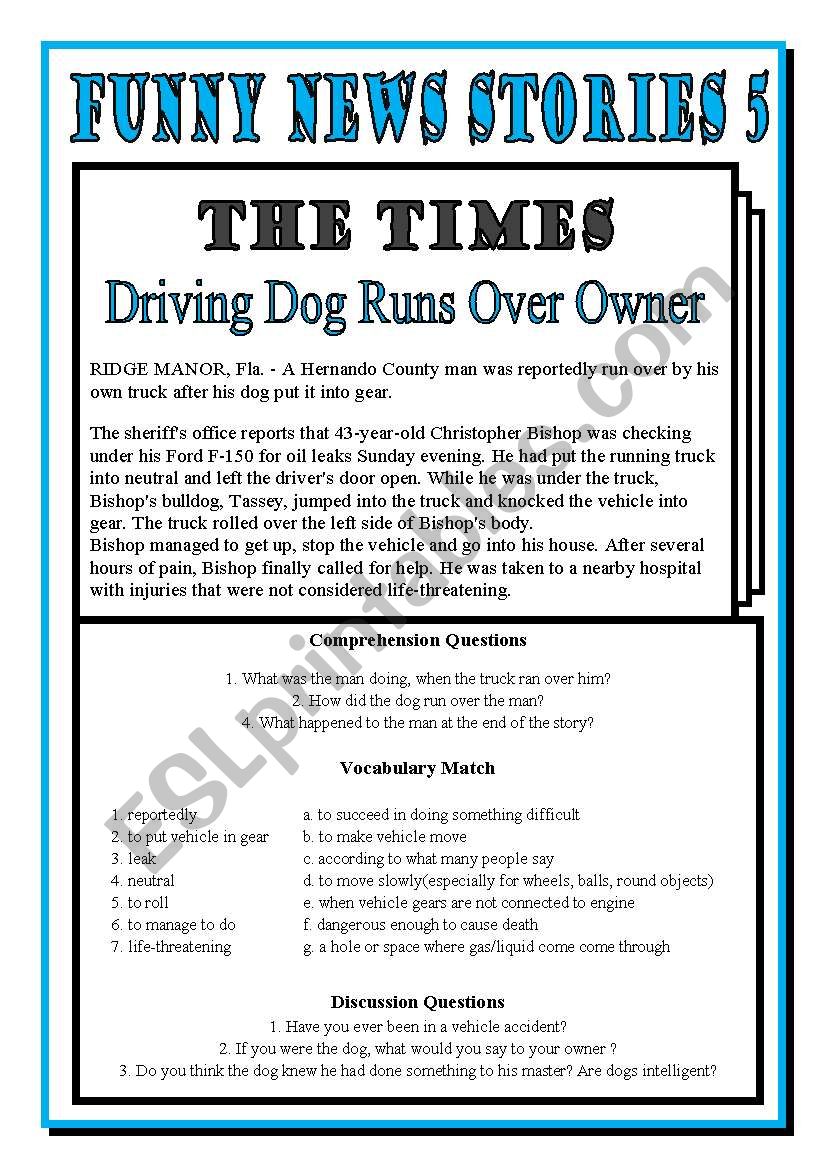 Funny News 5: Dog Drives Over Owner!