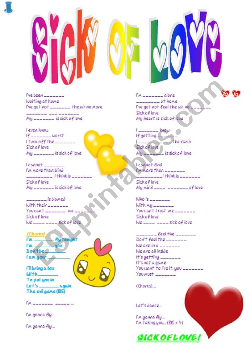 Sick of love! worksheet