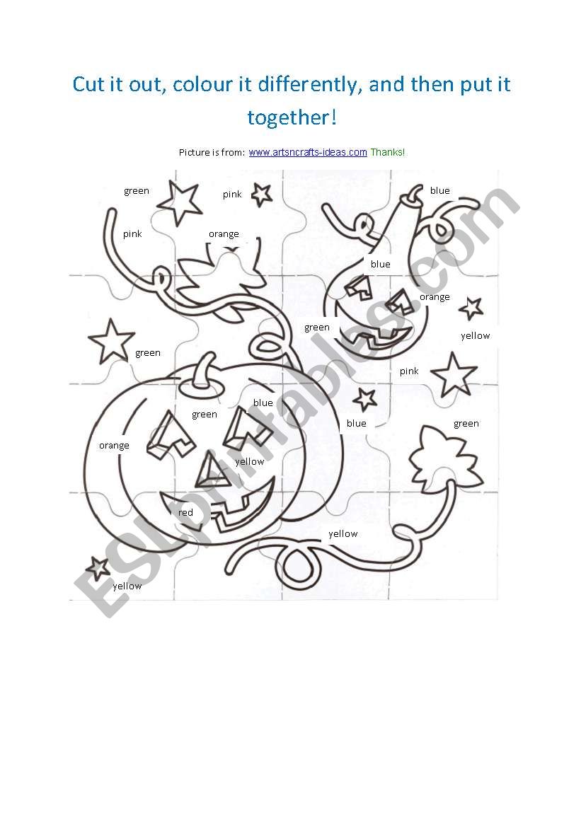 Halloween coloring worksheet