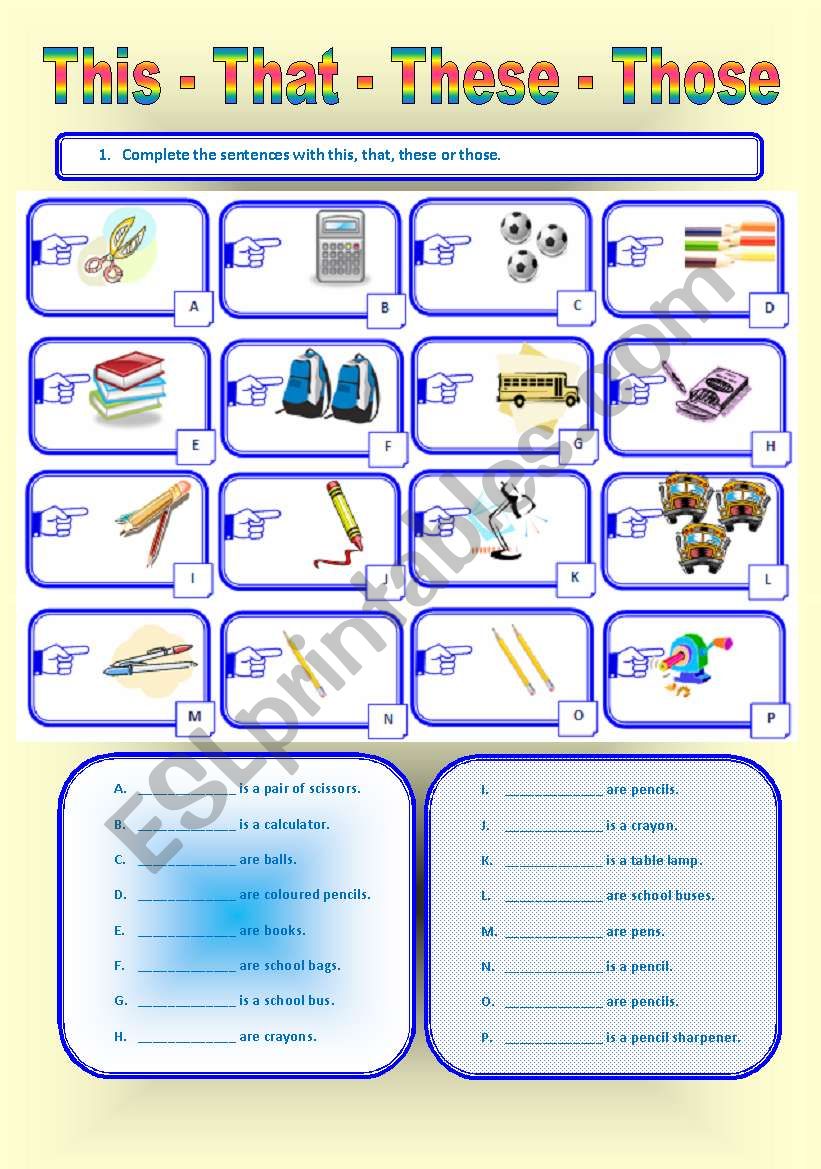 Demonstratives: This, That, These or Those