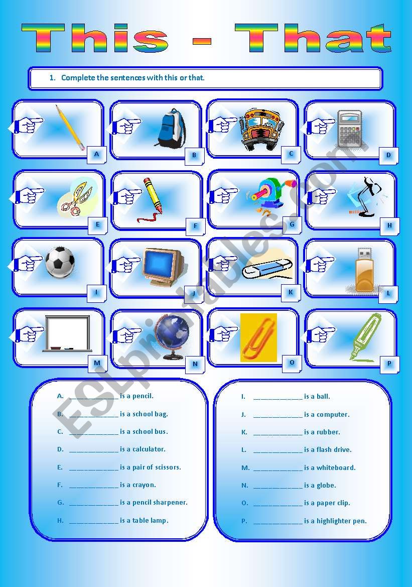 Demonstratives: This or That worksheet