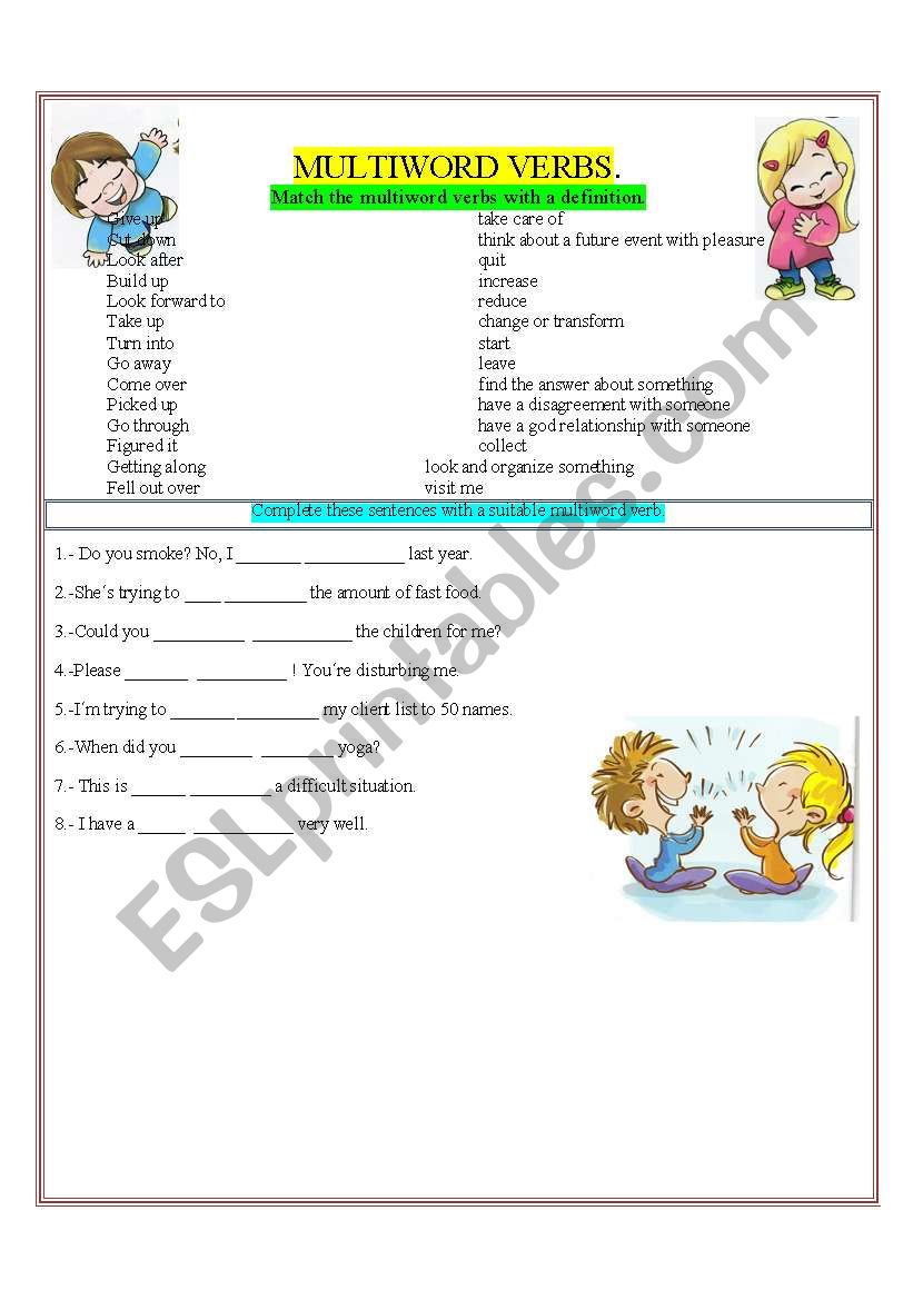 MULTIWORD VERBS worksheet